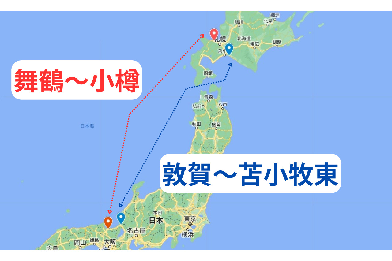 新日本海フェリーの航路